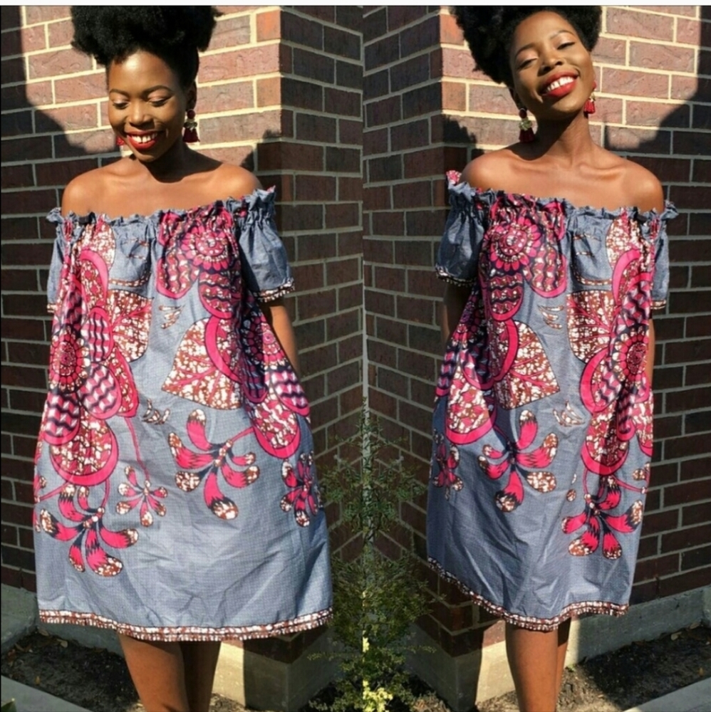 African off the shoulder dress